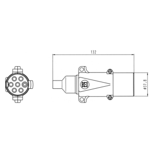 Alternative view of Stecher Electric Remorca 24V / 7 Pini tip S cu carcasa metalica