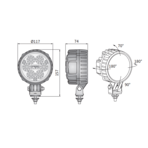 Proiector LED Faza Lunga CDC3 - Wesem 8 proiector rotund LED tip CDC3 dt