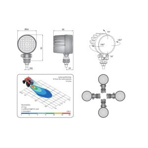 desen tehnic proiector lucru rotund CRC4A LED