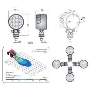 desen tehnic proiector lucru rotund CRC4C LED