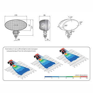 desen tehnic proiector de lucru oval CRV1 FF 60 25