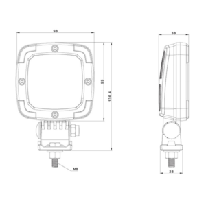 Proiector de lucru patrat LED FT-036 SLIM 1400lm, cablu 1,5m 8 desen tehnic proiector de lucru patrat LED FT 036 SLIM