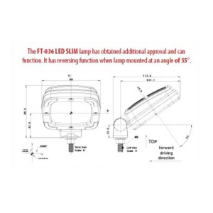 Proiector de lucru patrat LED FT-036 SLIM 1400lm, cablu 1,5m 9 desen tehnic2 proiector de lucru patrat LED FT 036 SLIM
